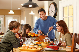 A Family Enjoying Thanksgiving Meal
